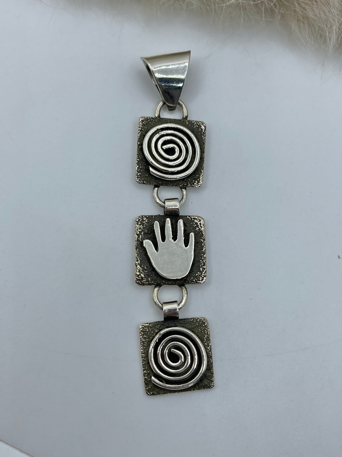 Triple Dangle Mini Petroglyph Pendant by Alex Sanchez, Navajo