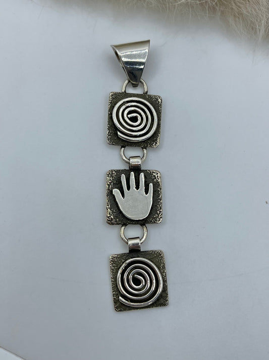 Triple Dangle Mini Petroglyph Pendant by Alex Sanchez, Navajo