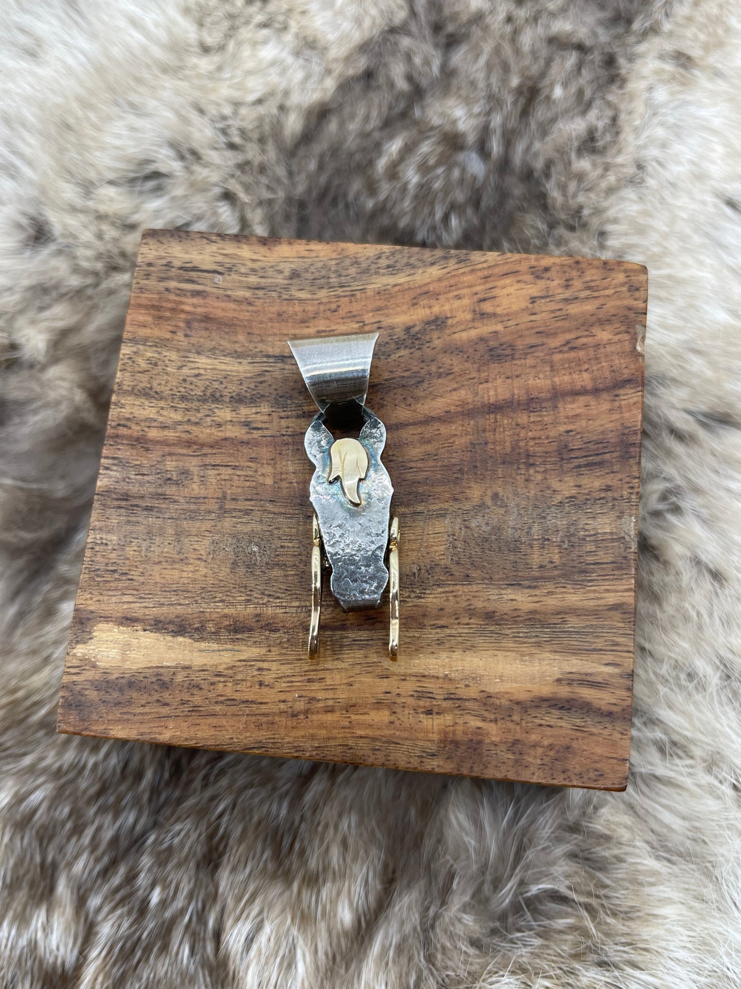 Sterling Silver & 14k Gold "Long Trot" Pendant by Bad Bronc