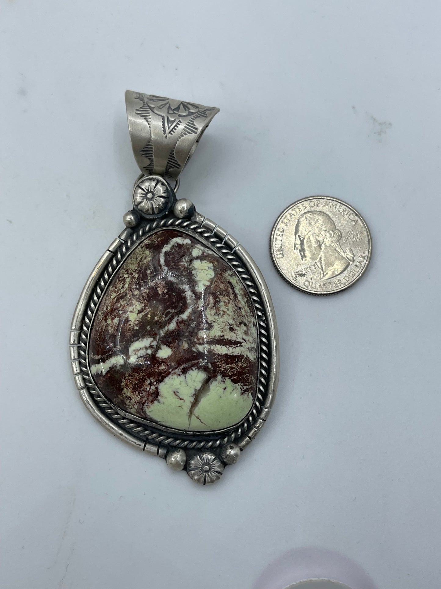 Gaspeite Pendant by Boyd J. Ashley, Navajo