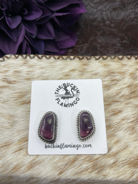 Purple Spiny Oyster Shell Earrings
