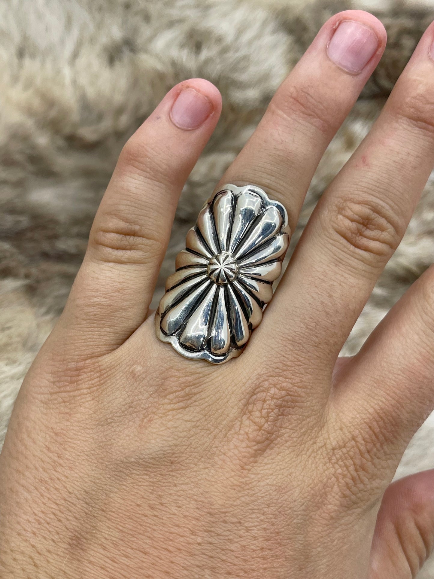 8.0 Concho Ring by Darrell Cadman, Navajo