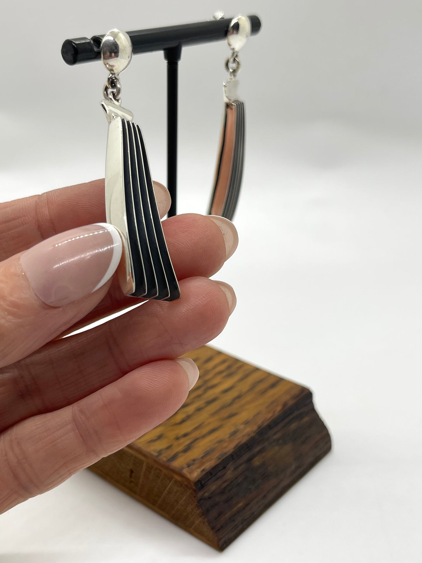 Post and Dangle Earrings by James Bahe, Navajo