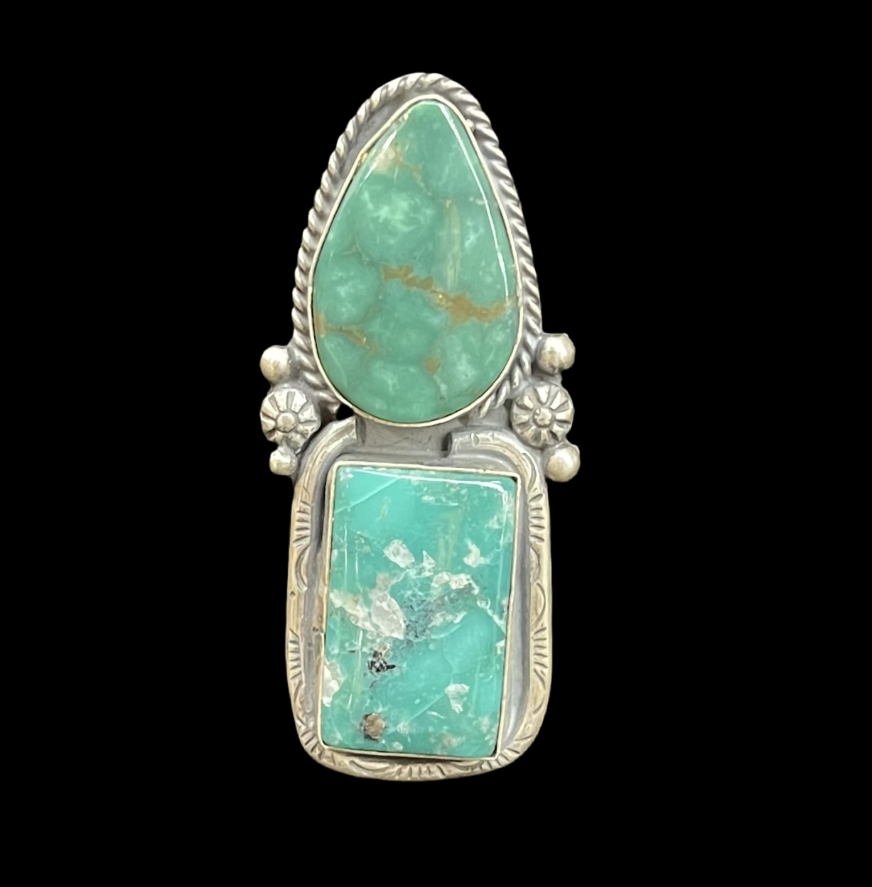 11.0 Emerald Valley Ring by Boyd Ashley, Navajo