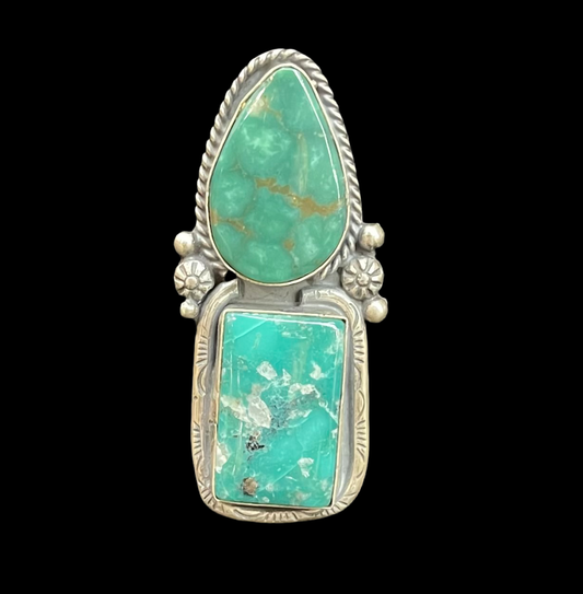 11.0 Emerald Valley Ring by Boyd Ashley, Navajo