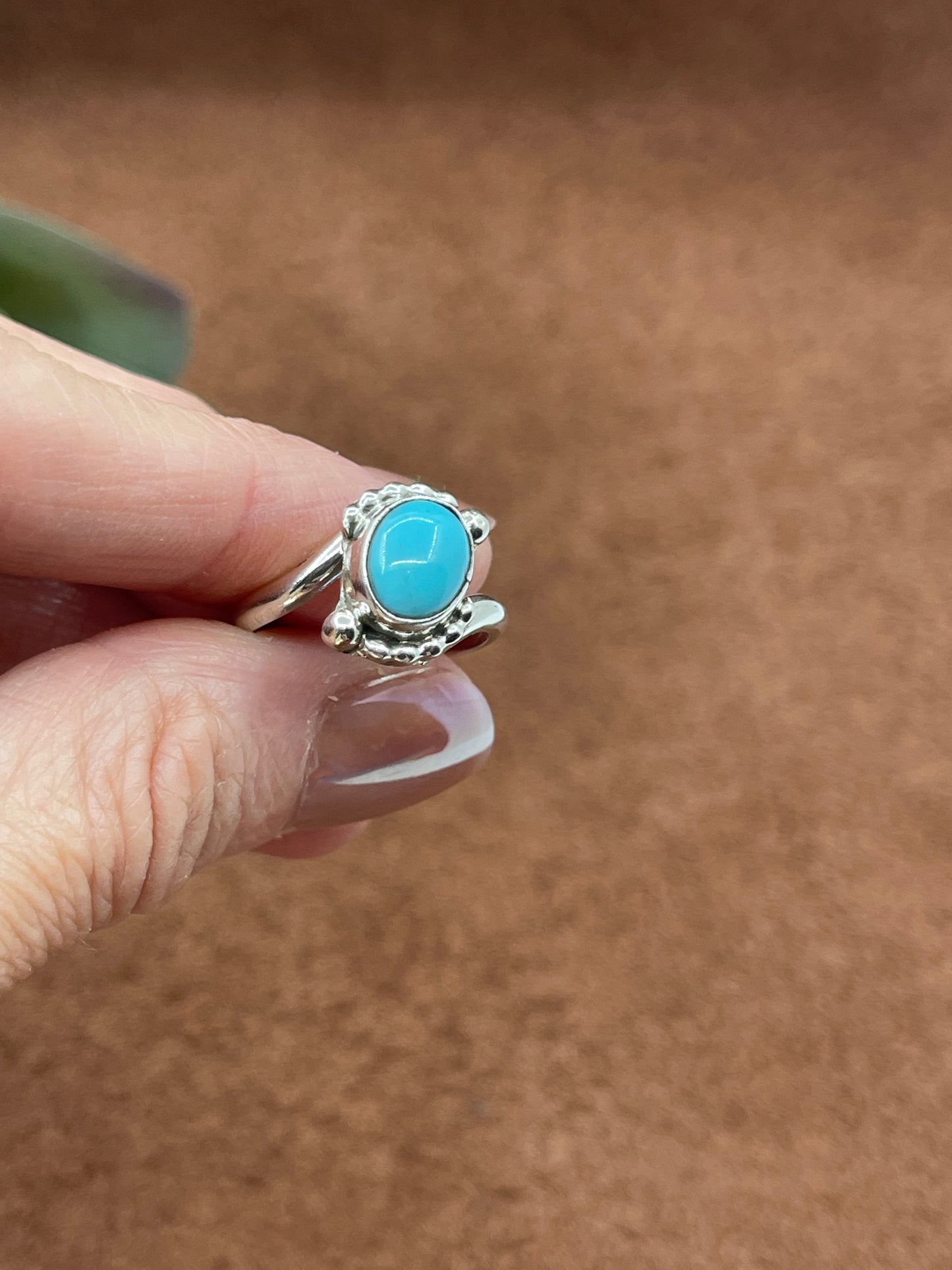 9.0 Turquoise Oval Ring by Robert Martinez, Navajo