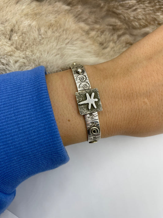 6”-7” Dragonfly Mini Petroglyph Cuff by Alex Sanchez, Navajo