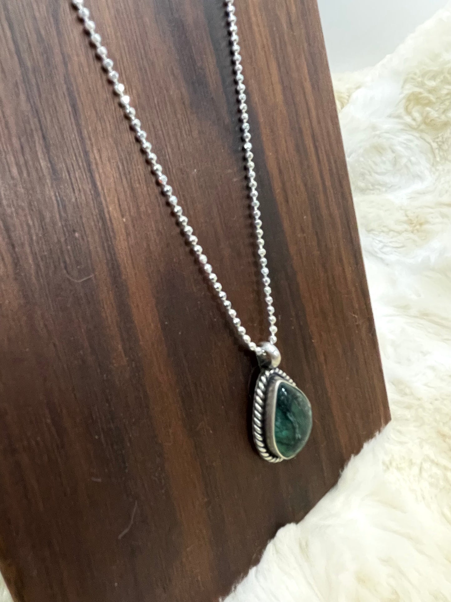 24" Kingman Turquoise Pendant Necklace