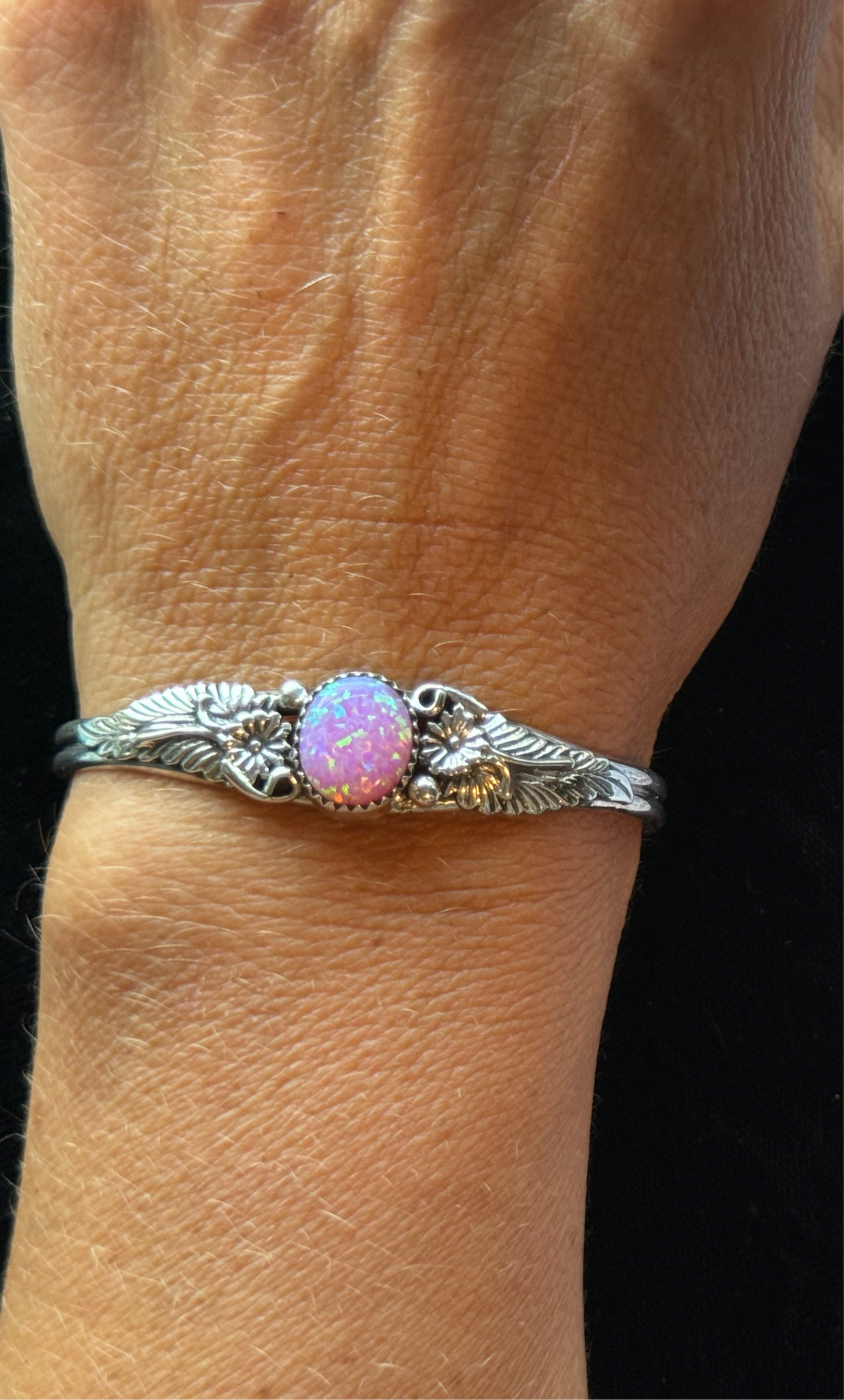 Pink/Purple Opal Cuff by Alice R. Sanders, Navajo