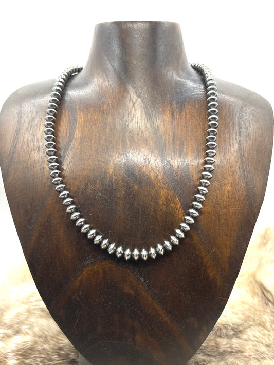 17" 7mm Rondell Navajo Style Pearls Necklace