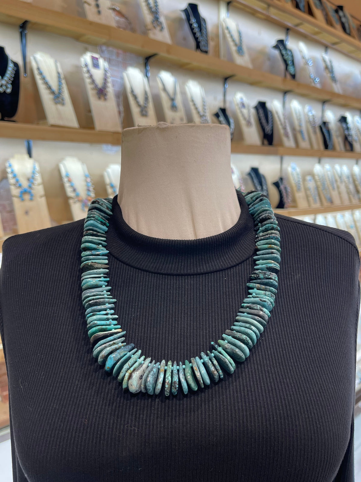 24" Kingman Turquoise Slab Necklace
