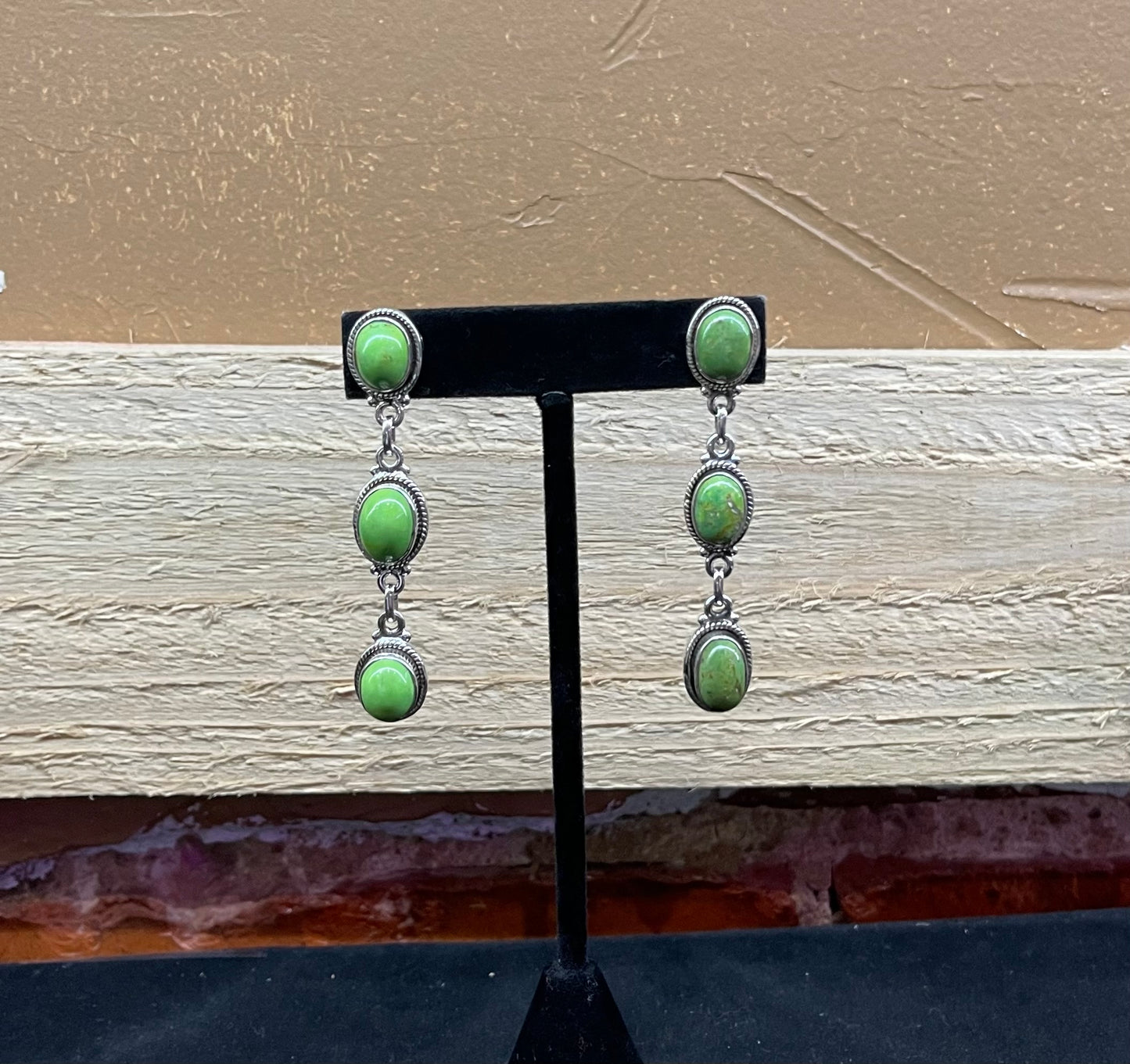 3 Stone Carico Lake Post Dangle Earrings