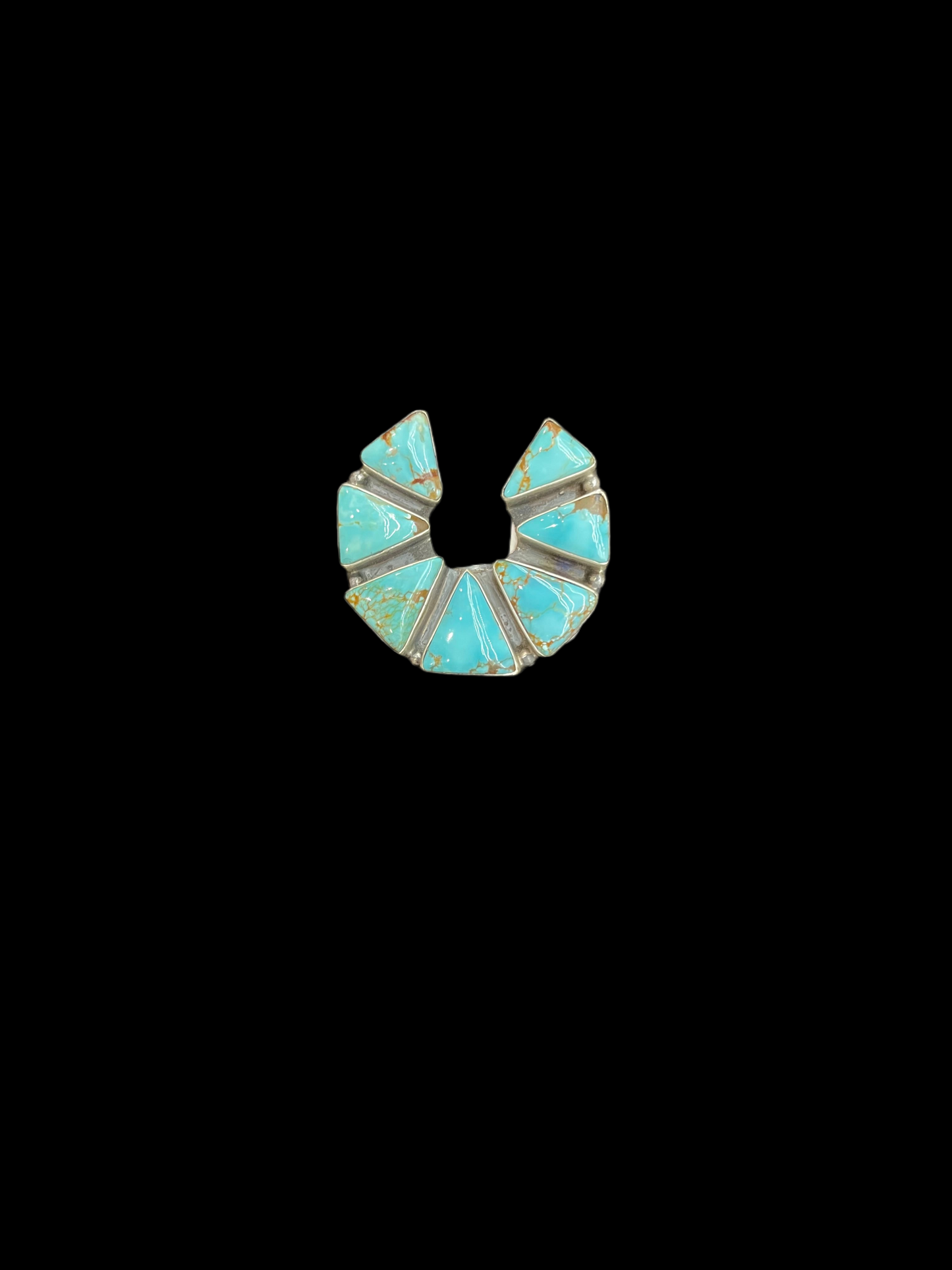 Adjustable 7.0 to 10.0 Number 8 Turquoise Ring by Elouise Kee, Navajo