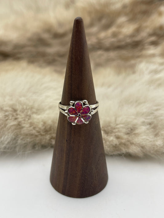 6.0 Pink Opal Ring by Bernadette Hattie, Zuni
