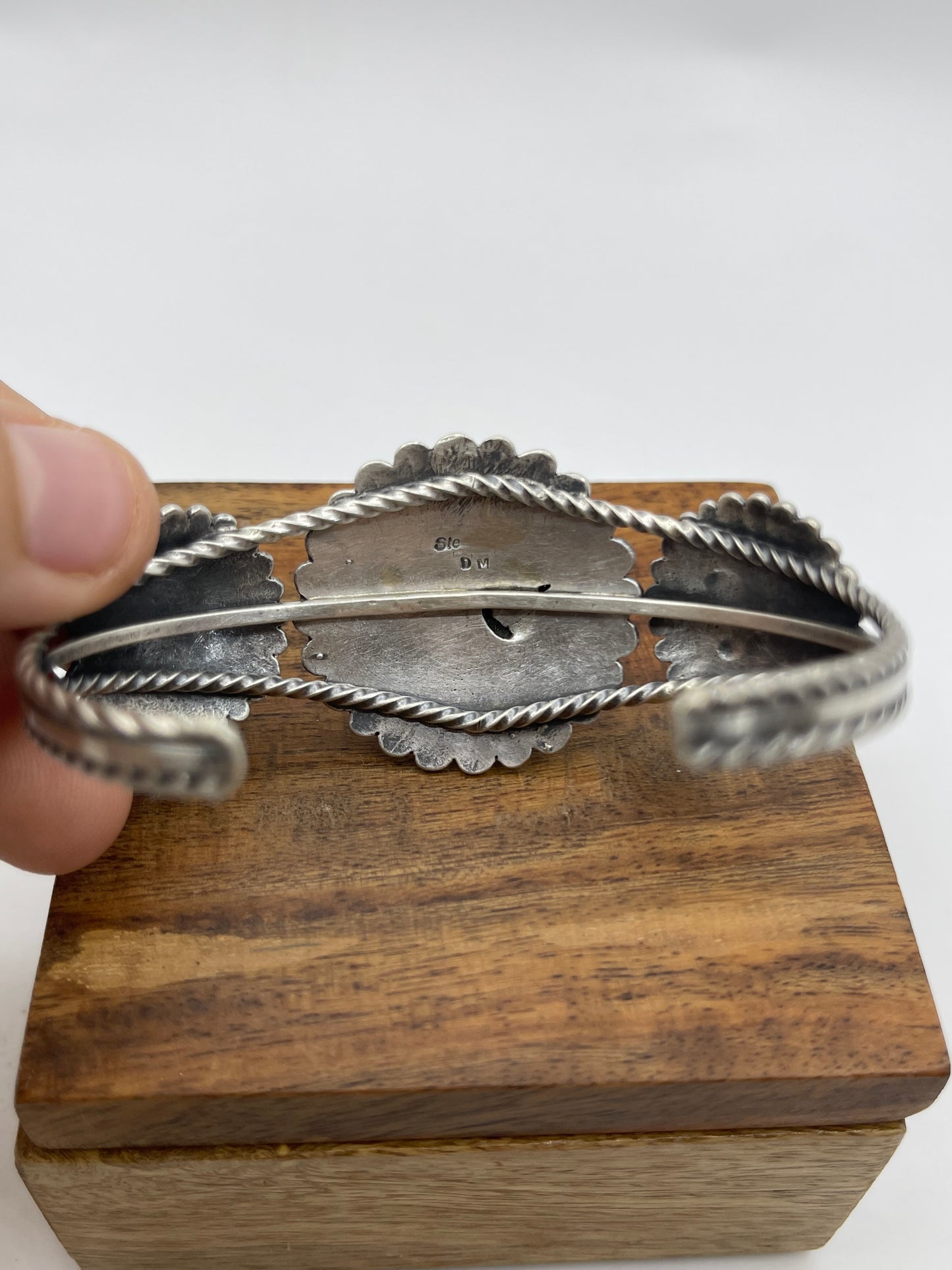 5.75”-7” 3 Concho Cuff Overlay by Darrell Morgan, Navajo
