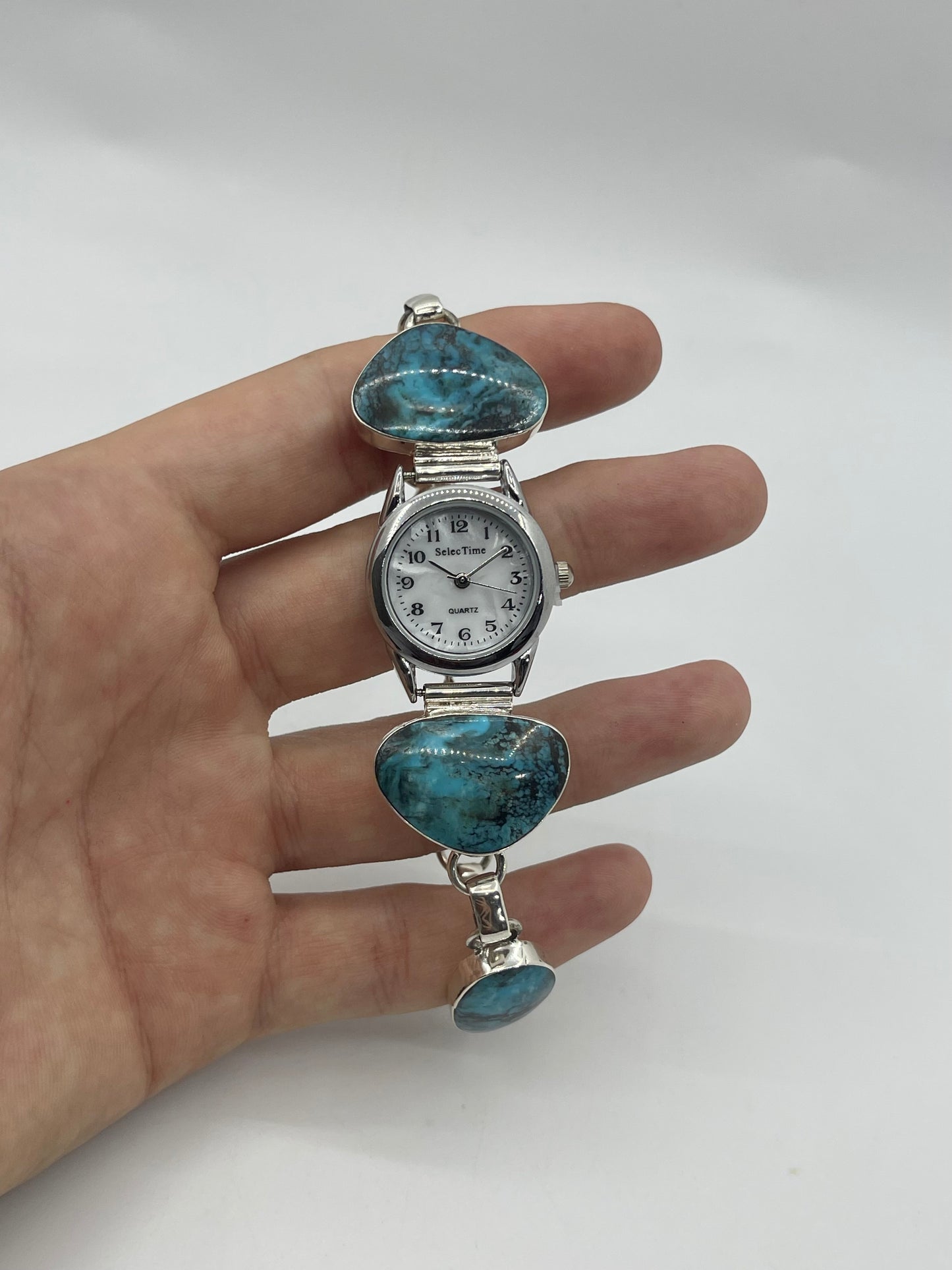 7"-8.25" Turquoise Watch By Arlene Lewis, Navajo