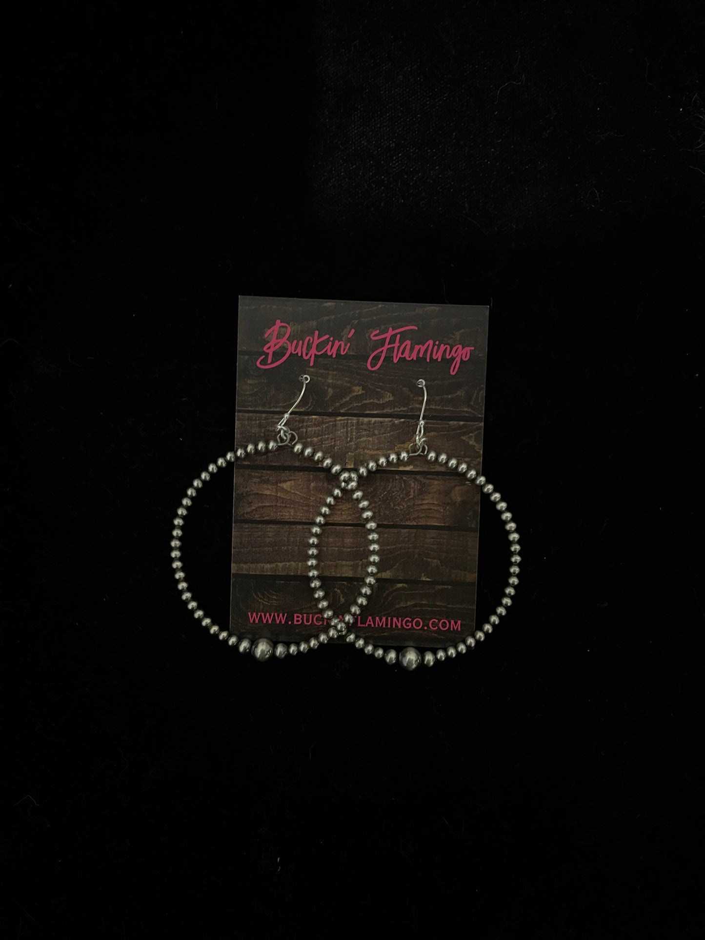 3mm-6mm Navajo Pearl Hoop Dangle Earrings