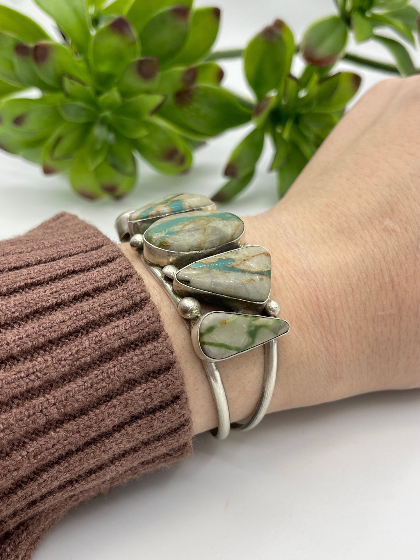 5 Stone Royston Ribbon Turquoise Cuff