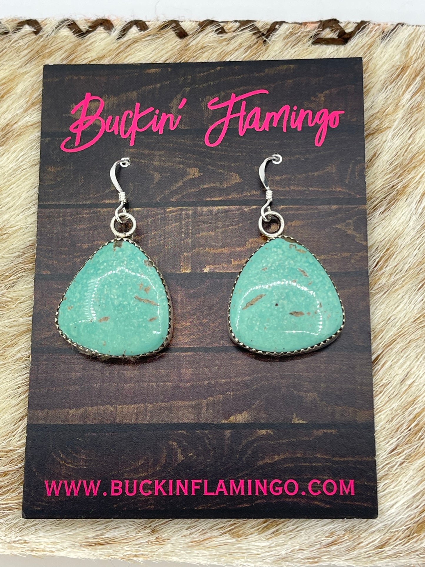 Turquoise Triangle Dangle Earrings by Hiram largo, Navajo