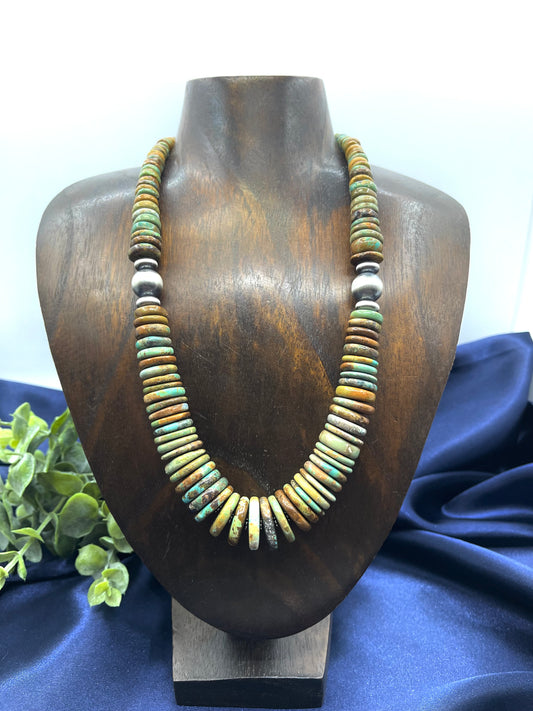 19" 5mm - 17mm Royston Turquoise Necklace