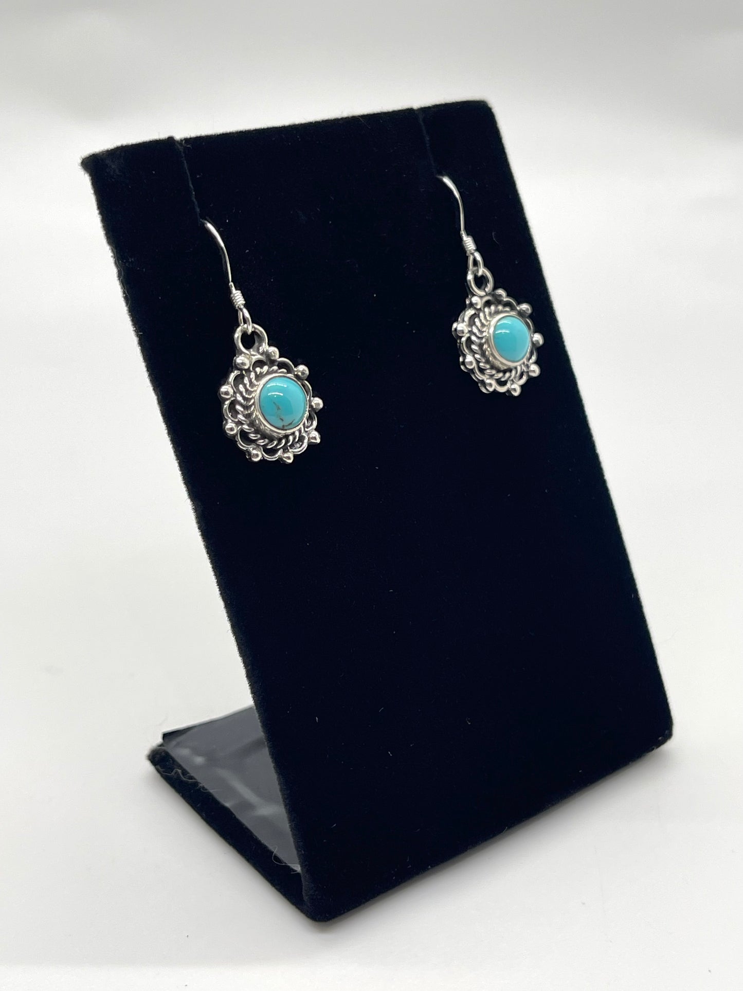 Turquoise Circle Earrings by Emery Spencer, Navajo