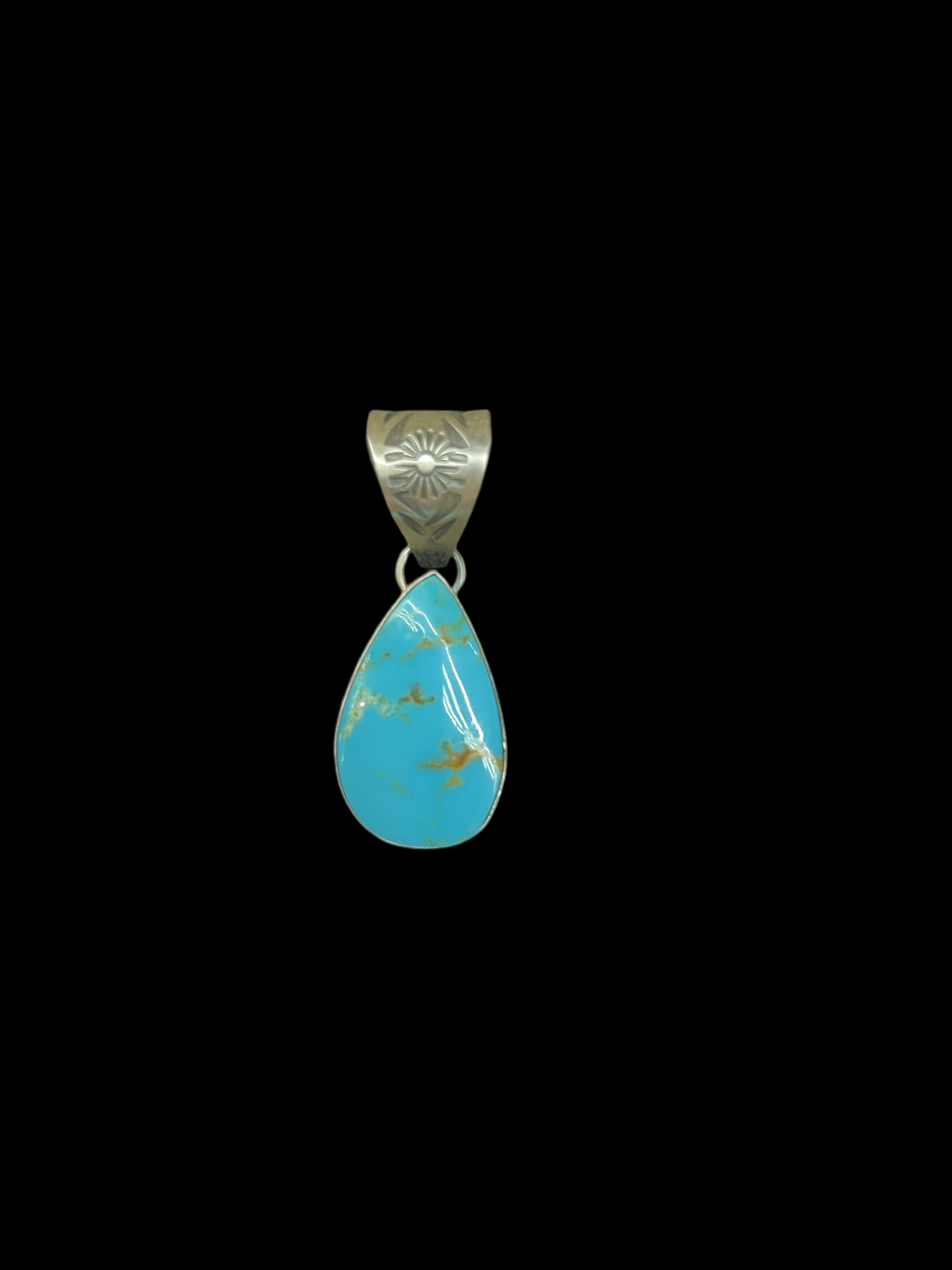 White Water Turquoise Pendant by Steven Nez, Navajo