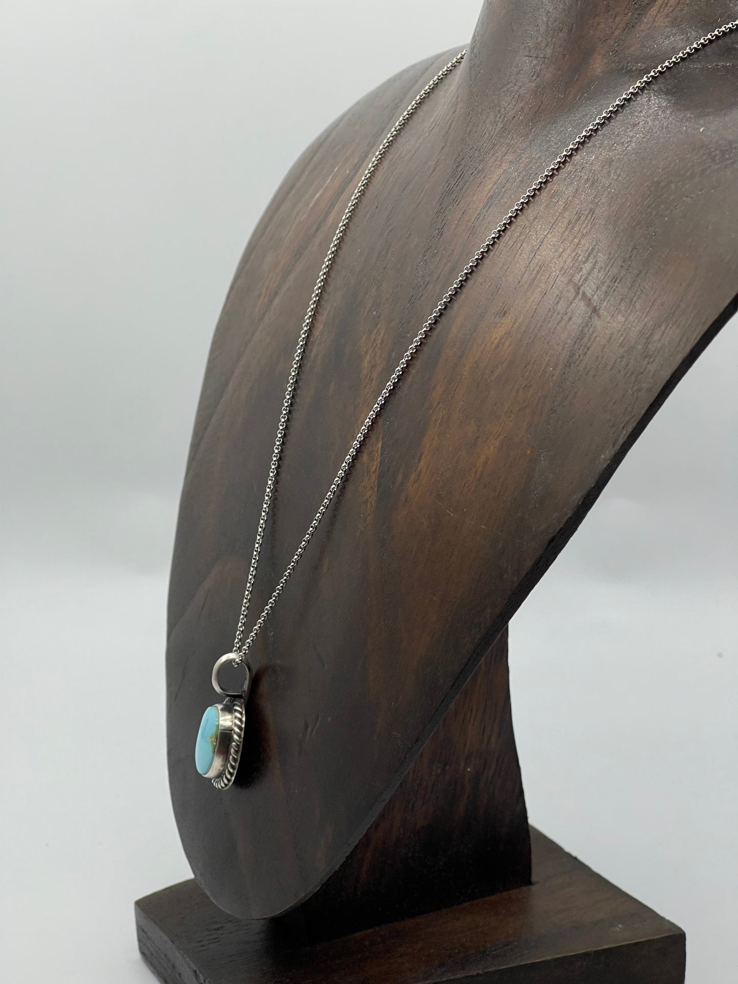 18" Sonoran Gold Turquoise Oval Necklace by Judith Dixon, Navajo