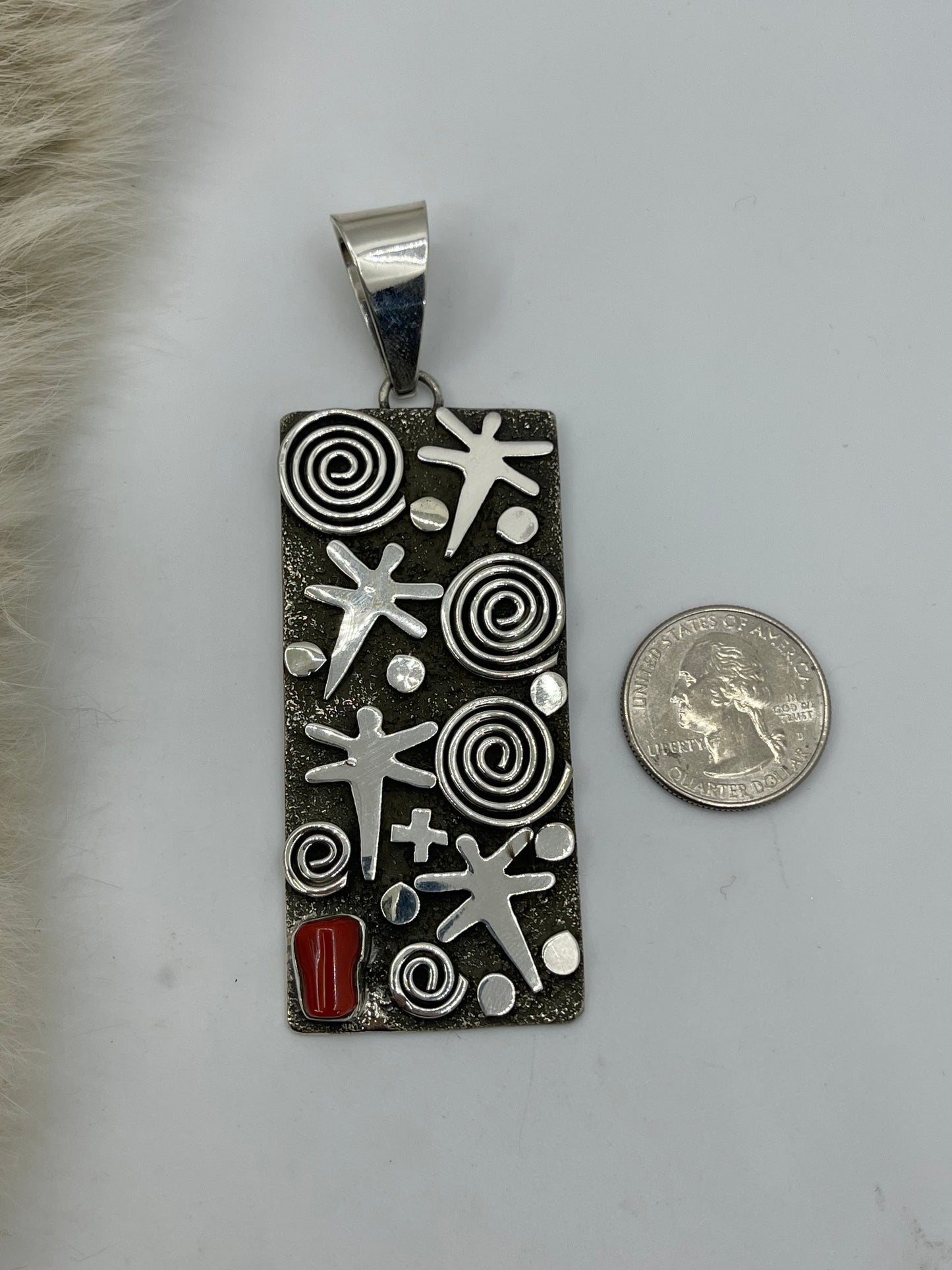 Red Coral Pendant with 10mm Bale by Alex Sanchez, Navajo