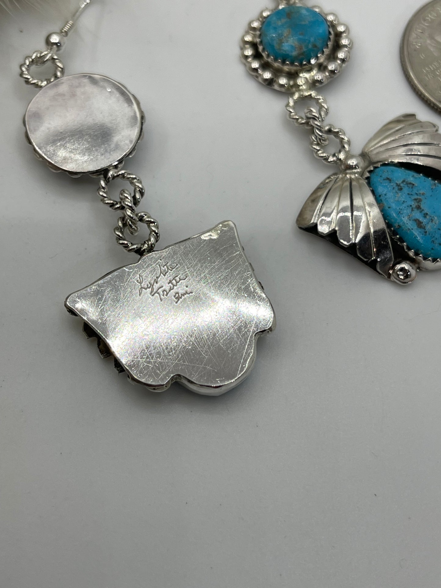 2 Stone Dangle Earrings By Lyolita Tsattie, Zuni