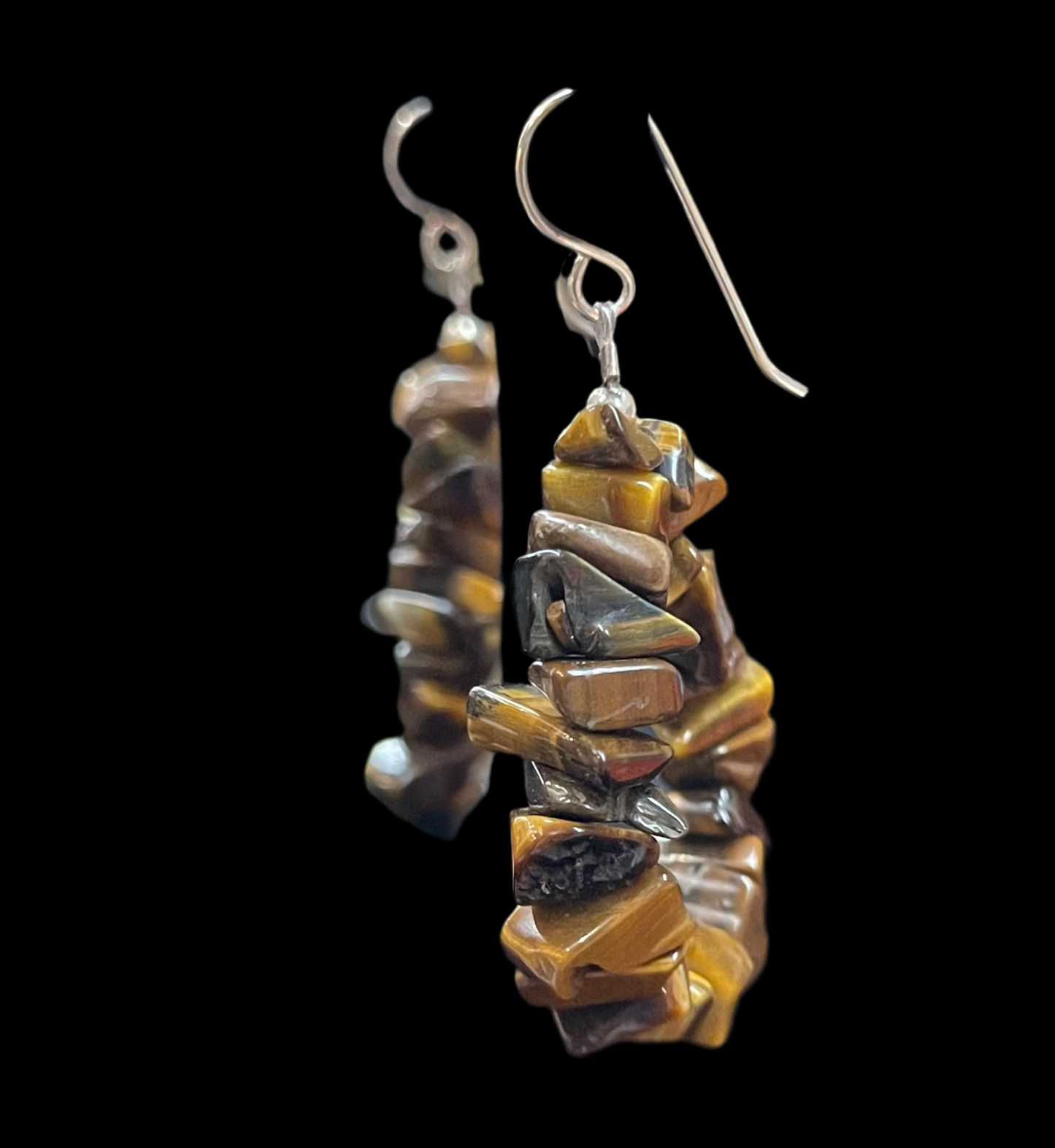 Chunky Tigers Eye Dangle Earrings