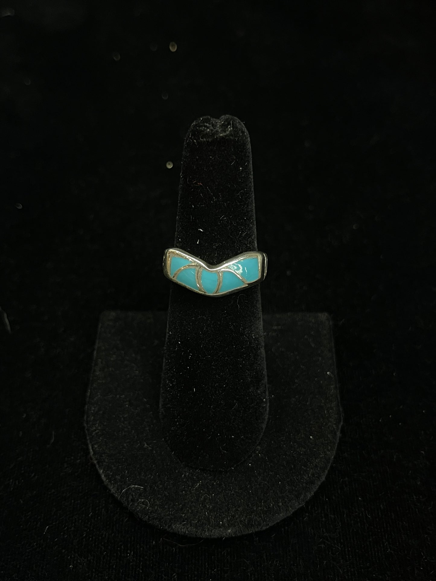 6.5 Turquoise Inlay Ring by Orena Leekya, Zuni