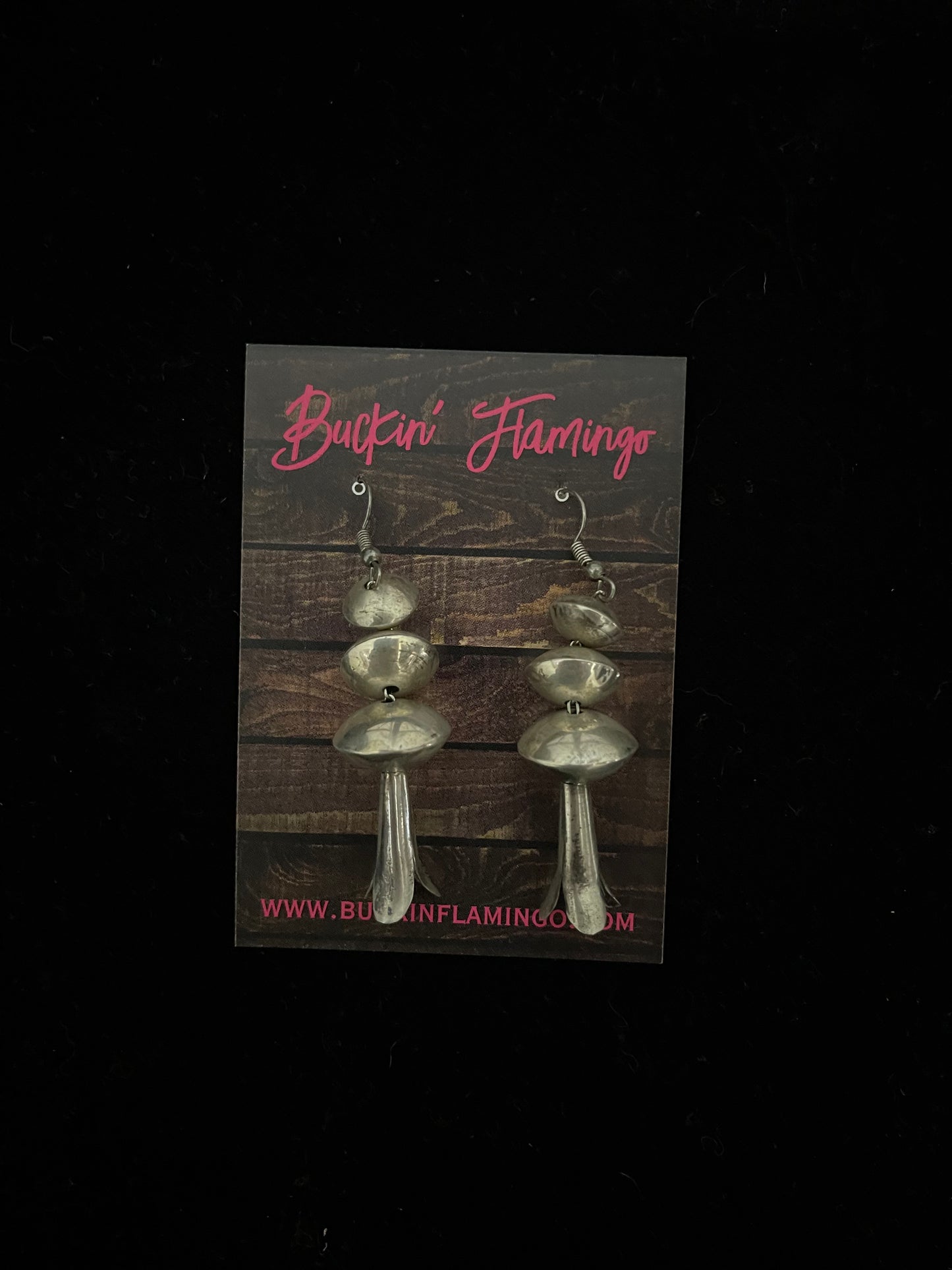 Handmade Navajo Pearls Saucer Blossom Dangle Earrings