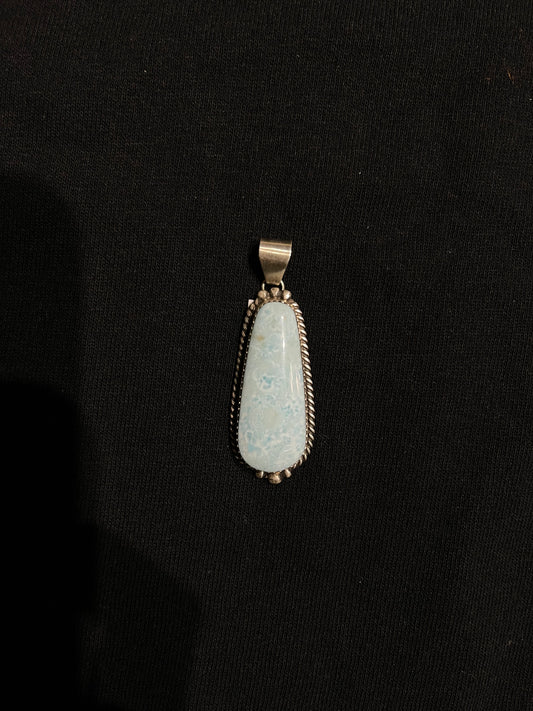 Larimar Pendant with a 5mm Bale by Frida Martinez, Navajo