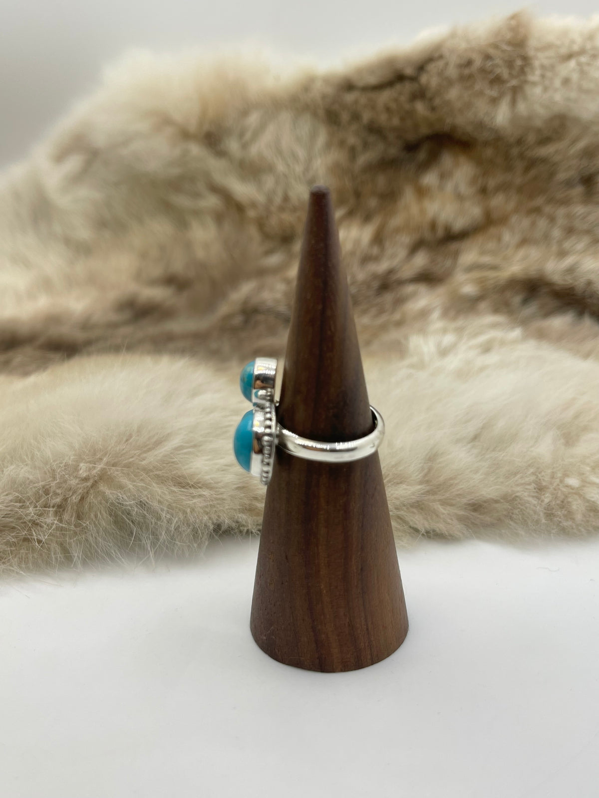 6.0 Semi-Adjustable 3 Stone Turquoise Ring