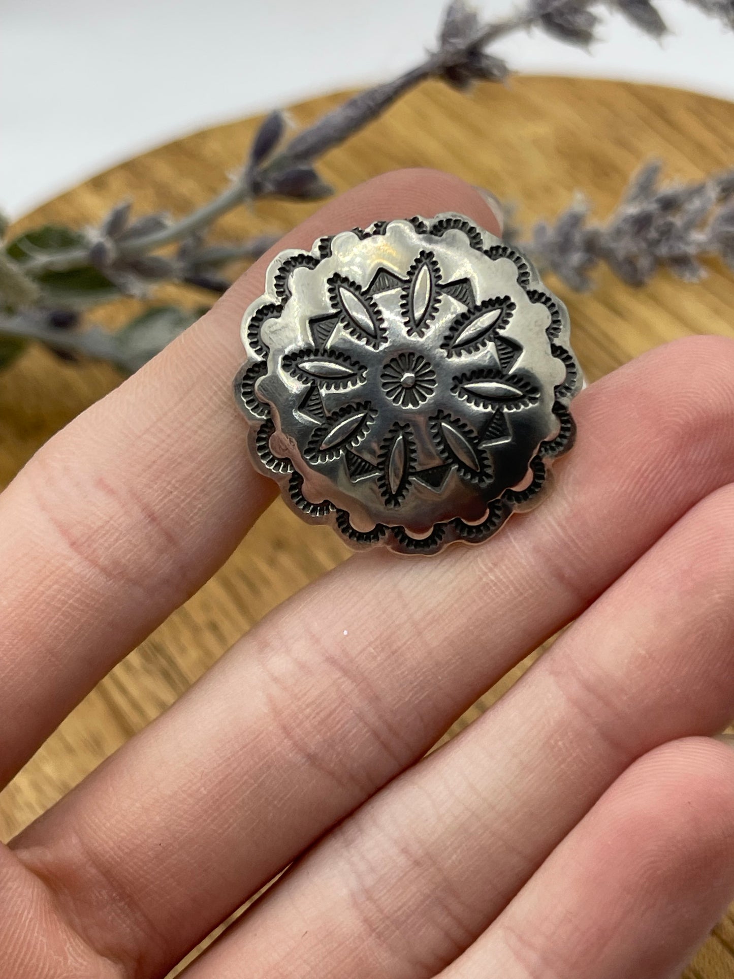 Concho Hair Screw In by Rosemary Saunders, Navajo