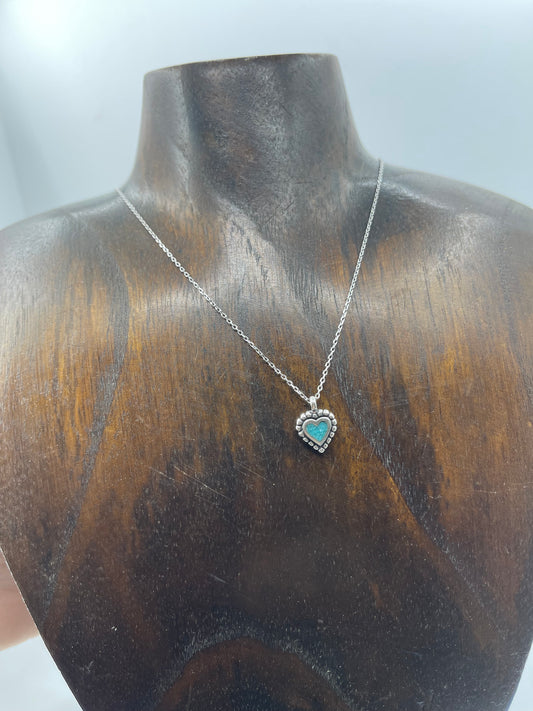 Dainty Turquoise Heart Necklace