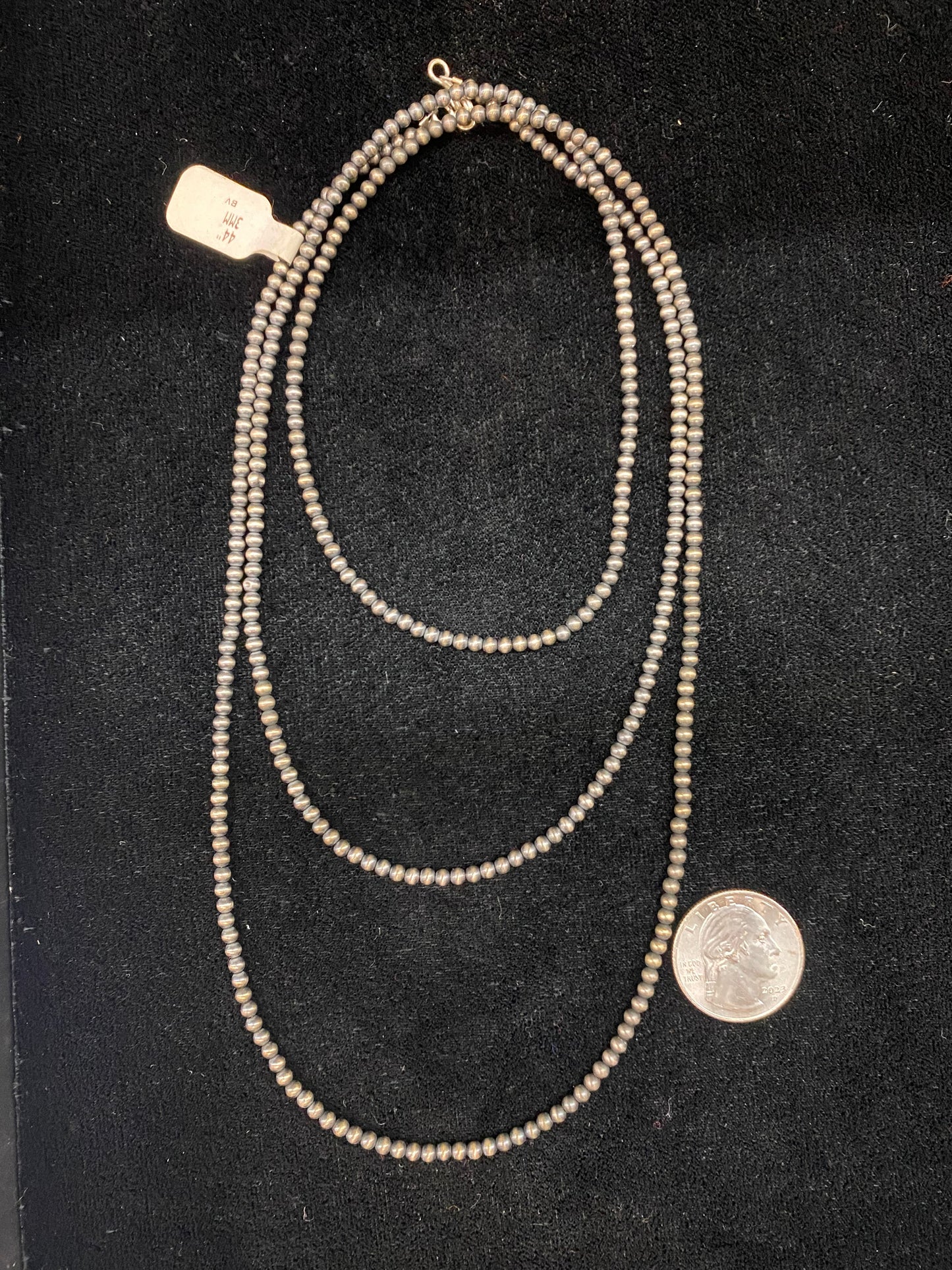 44" 3mm Navajo Style Pearls