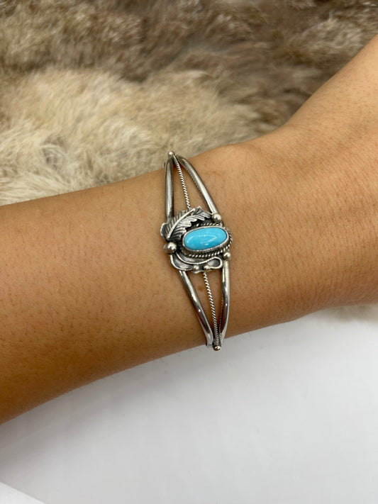 5.75”-7.25” Turquoise Cuff Grace Kenneth, Navajo
