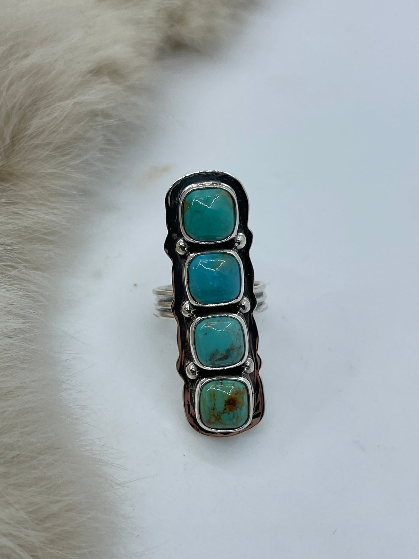 6.0 3 Stone Turquoise Ring