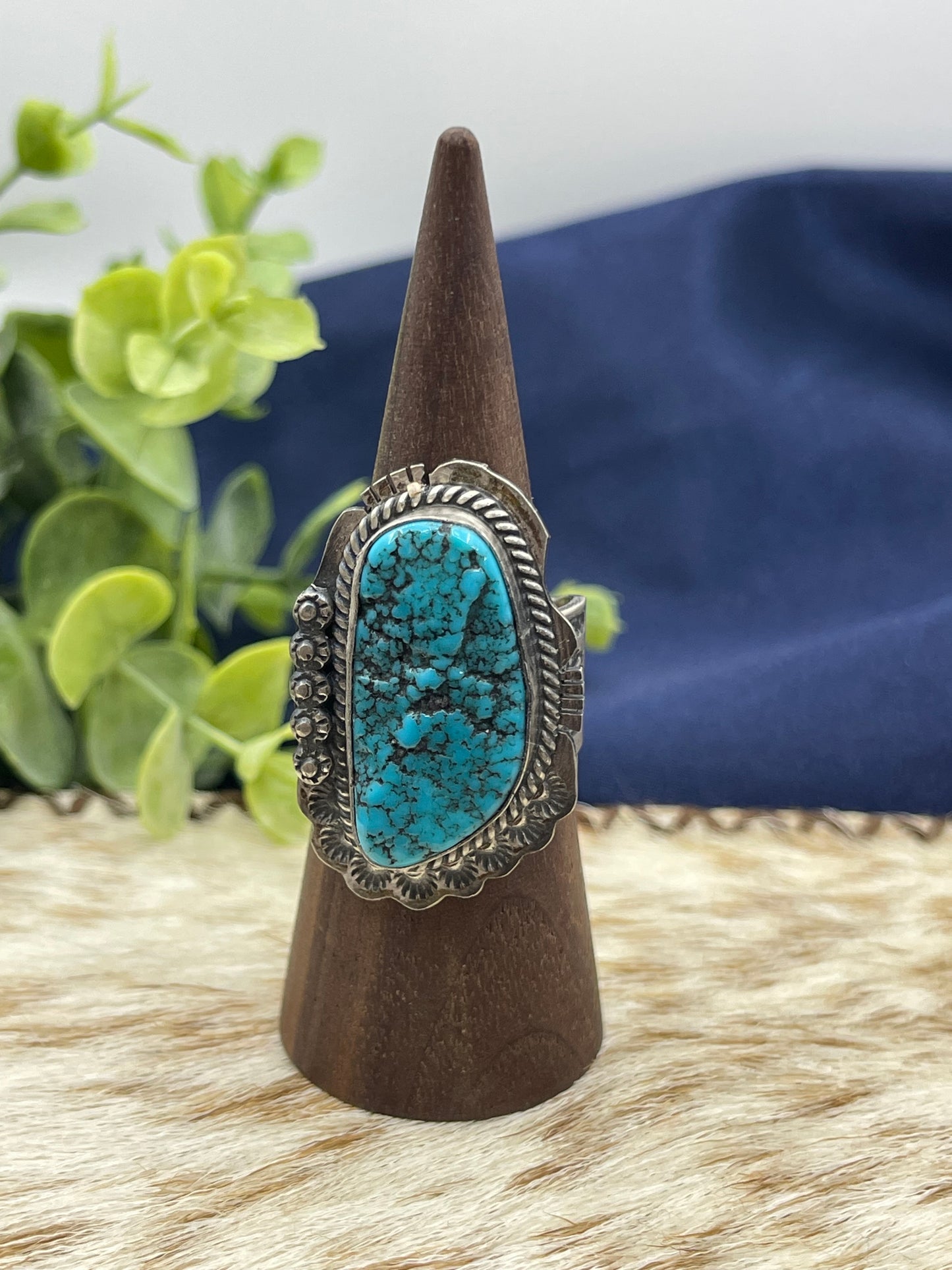 10.0 Turquoise Ring by John Nelson, Navajo
