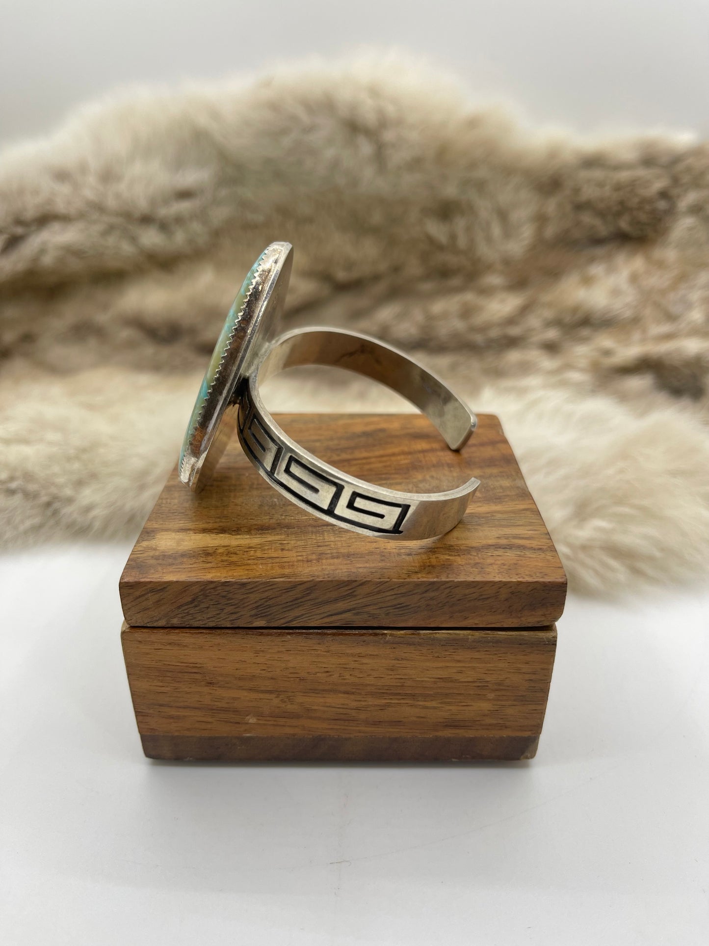 #8 Turquoise Cuff by Carrie Cannon, Kiowa