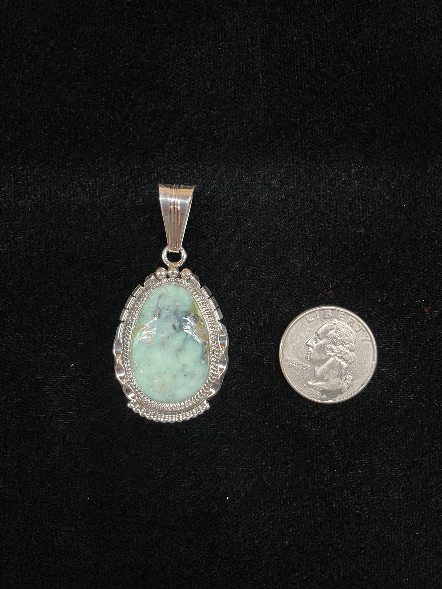 Palomino Turquoise Pendant by Daniel Benally, Navajo