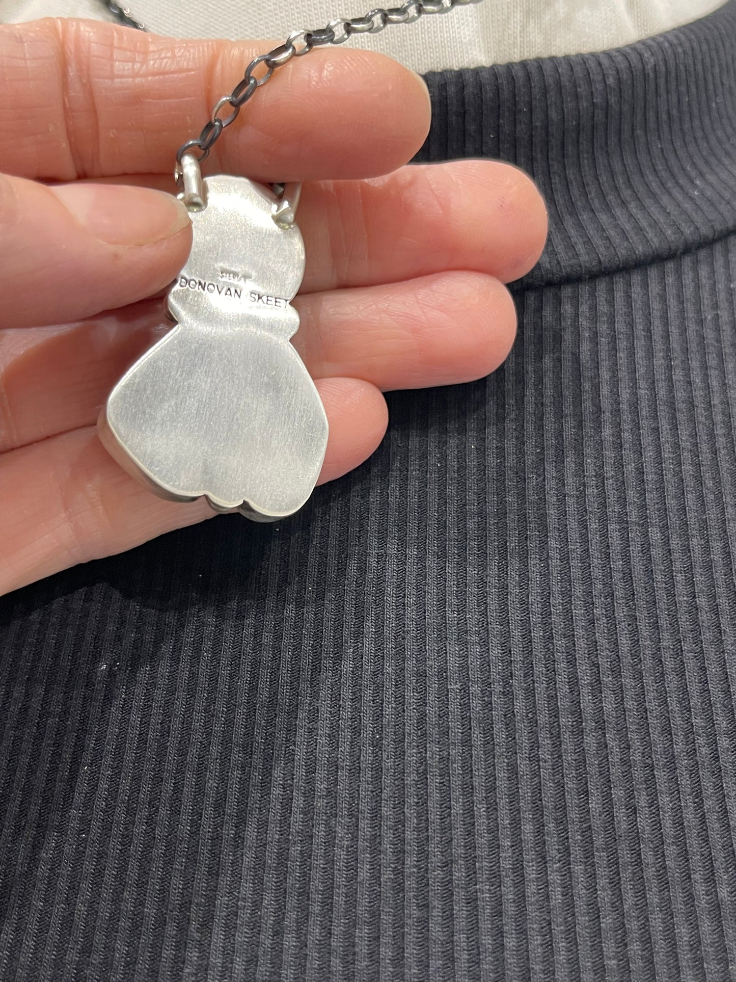 16" Multi-Colored 3 Stone Cluster Necklace by Donovan Skeet, Navajo