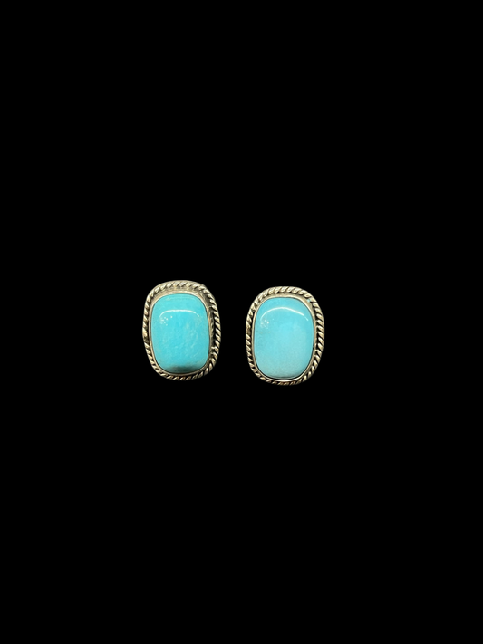 Kingman Turquoise Square Post Earrings