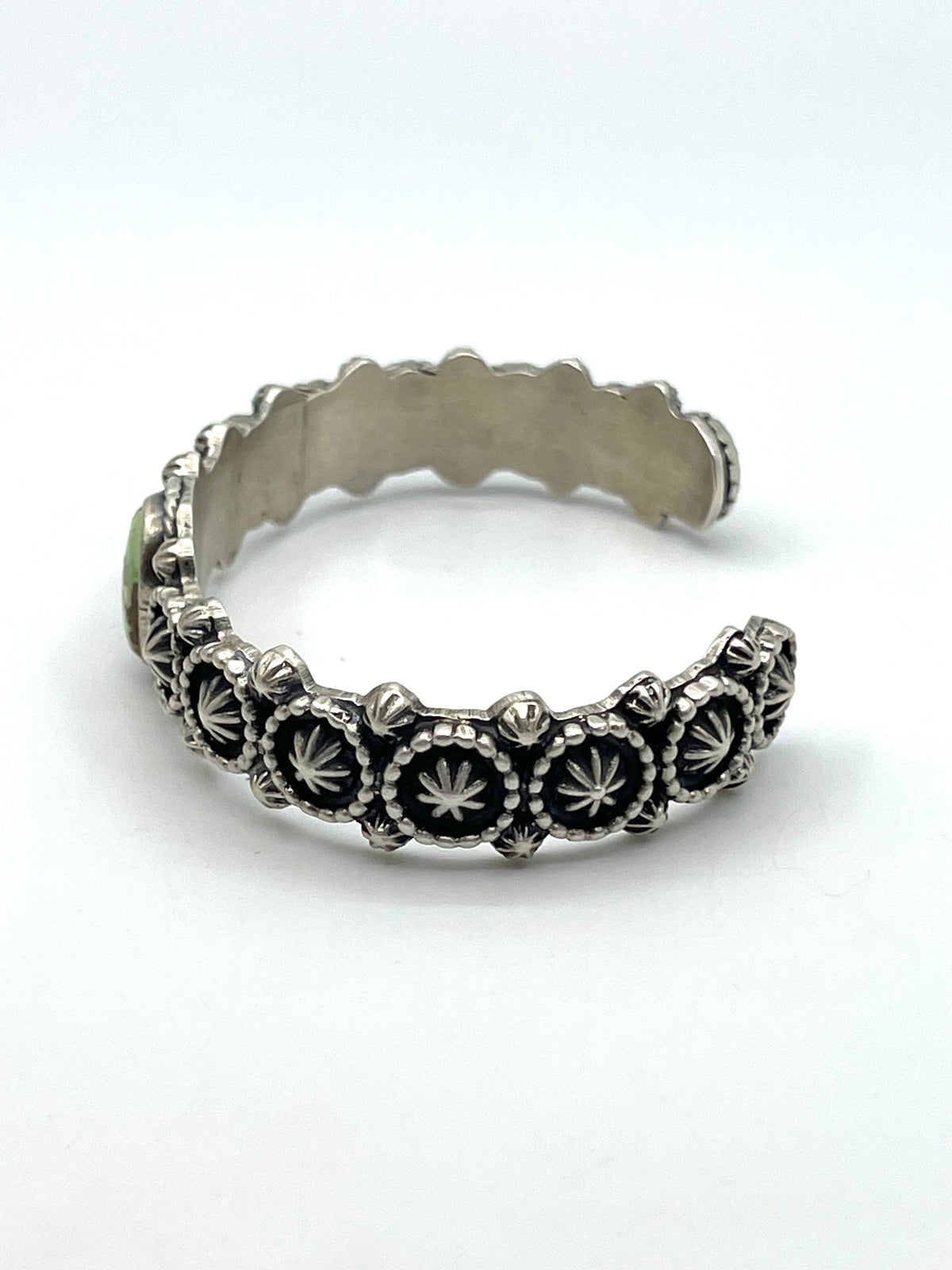 6.5" Heavy Silver Star Cuff with Sonoran Gold Turquoise by Bobby Platero, Navajo