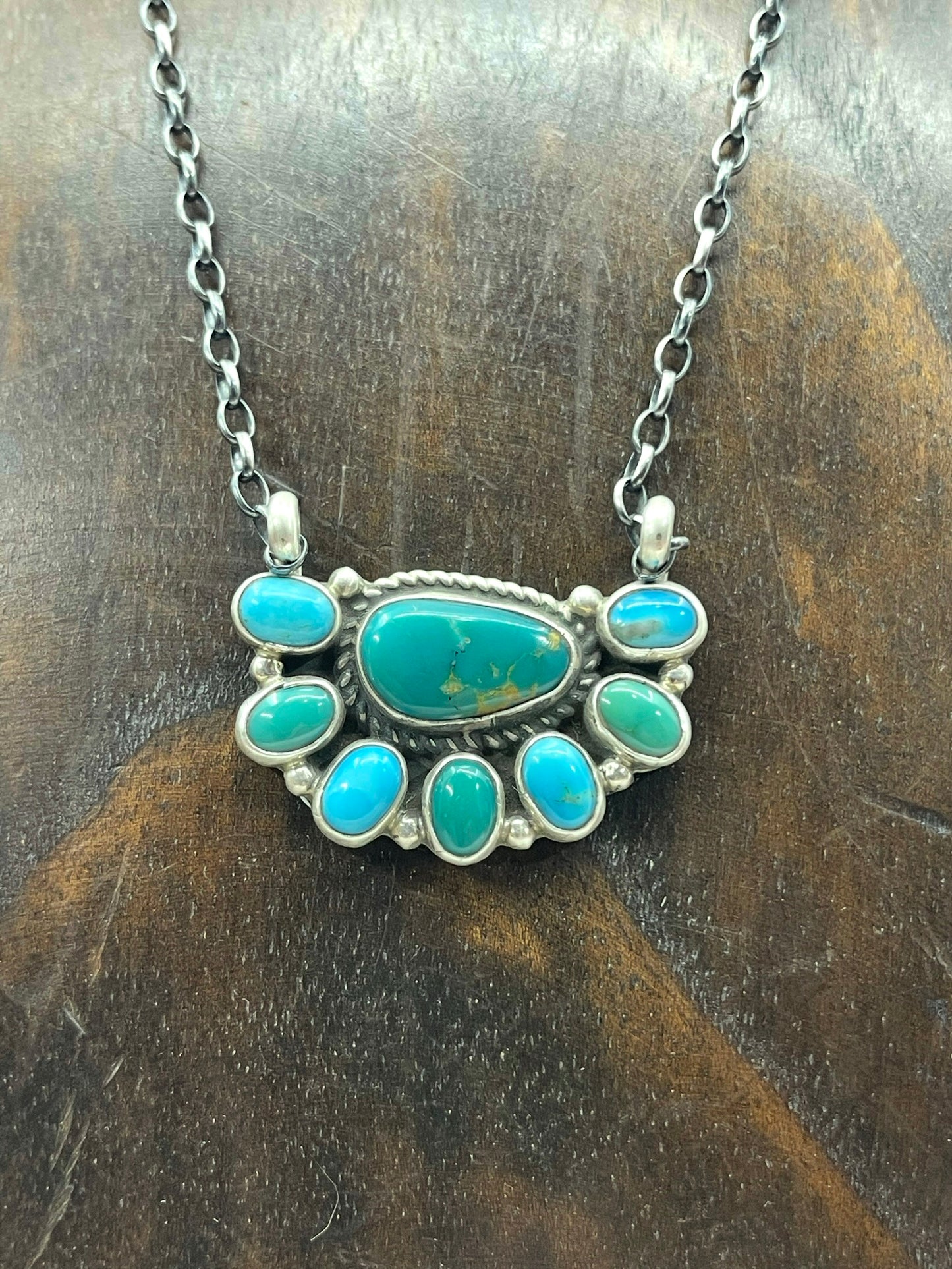 LOT 4 D 1/4 16" Half Cluster Turquoise Necklace
