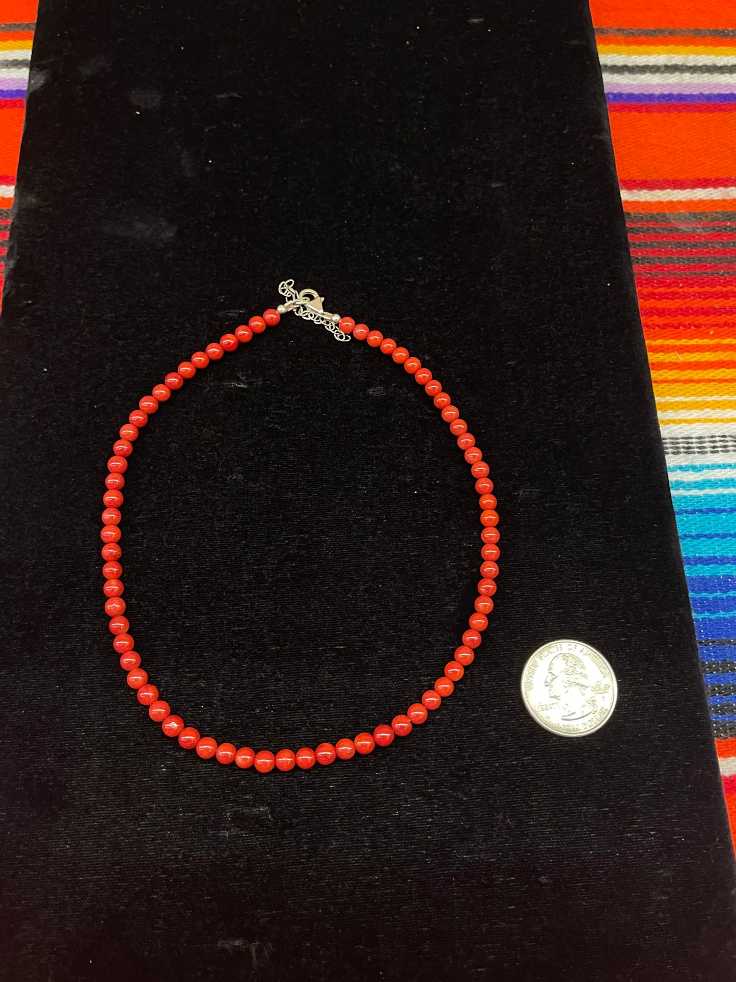 5mm 14” Red Coral Necklace