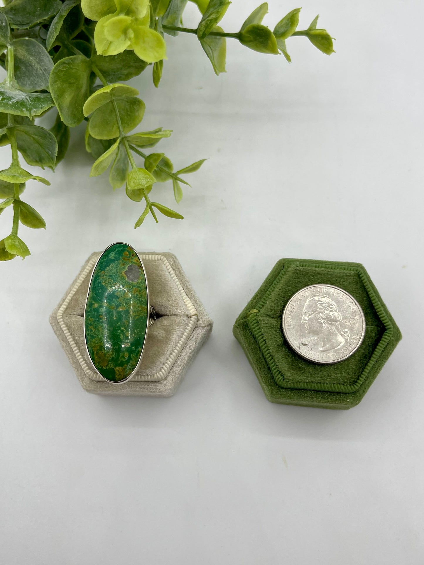 7.5 Oval Kingman Turquoise Ring