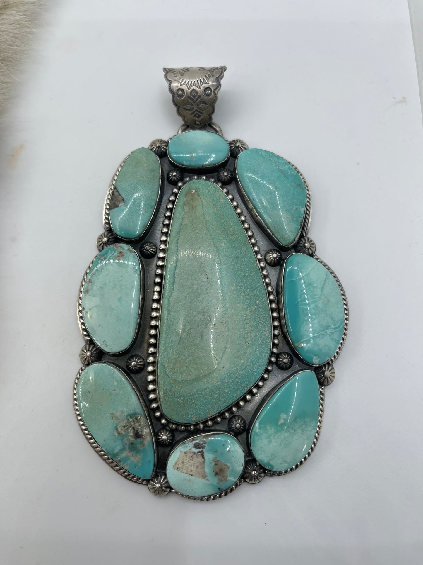Turquoise Cluster Pendant by Jeff Largo, Navajo