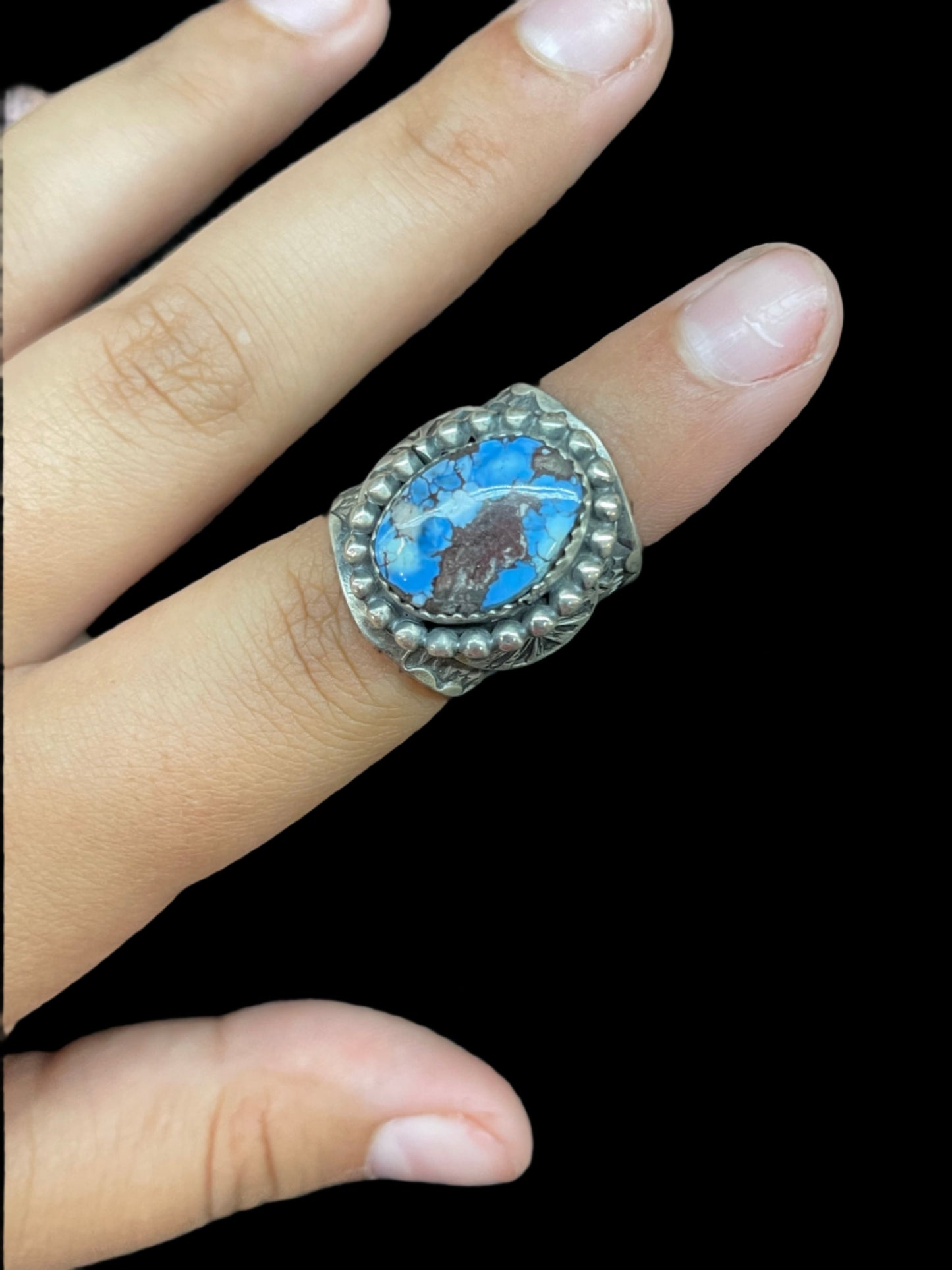 5.5 - Golden Hills Turquoise with Stamped Band